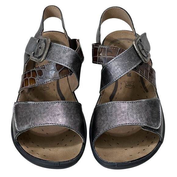 Romika Metallic Leather Ibiza Basalt Straps Sandals US 6.5-7 EU 38 - Picture 2 of 10